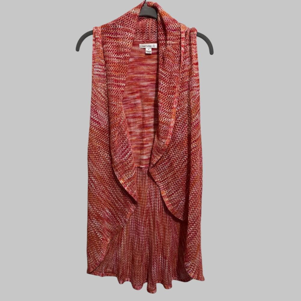 John Paul Richards Y2K Space Dye Sleeveless Open Knit Cardigan Sweater Boho M